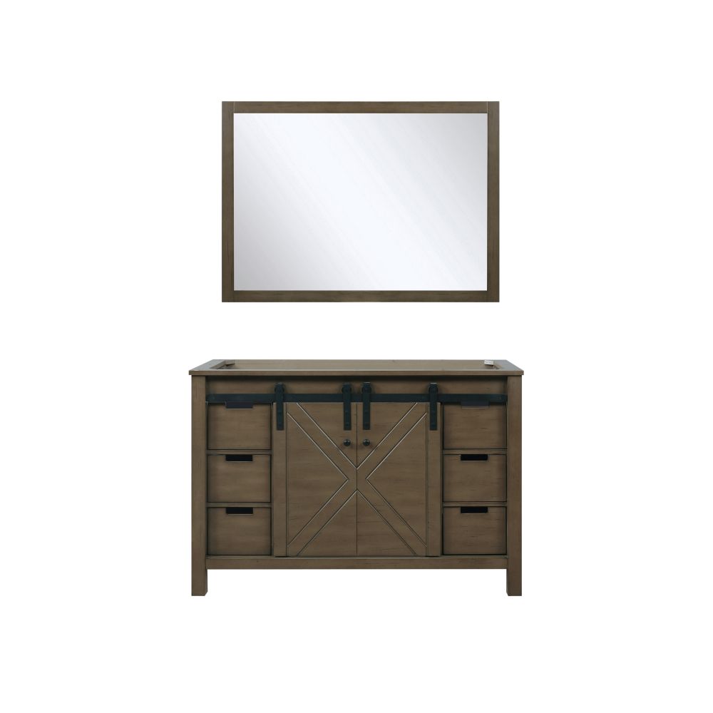 Marsyas 48 in W x 22 in. D Rustic Brown Bath Vanity and 44 in Mirror