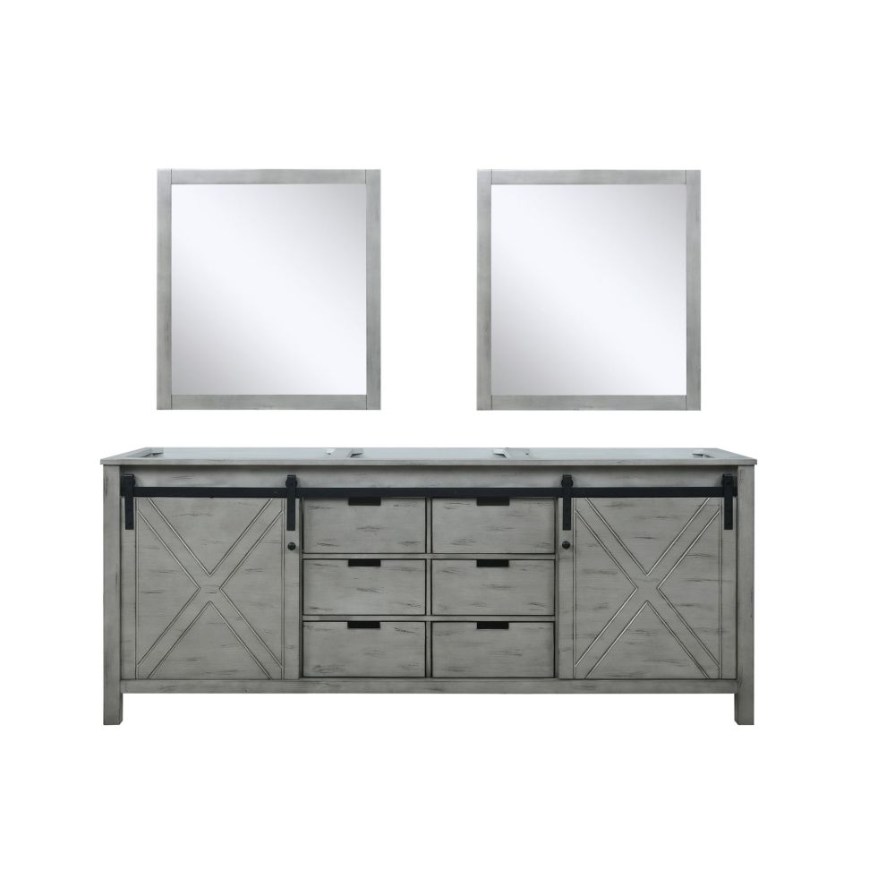 Marsyas 80 in W x 22 in. D Ash Grey Double Bath Vanity and 30 in Mirrors