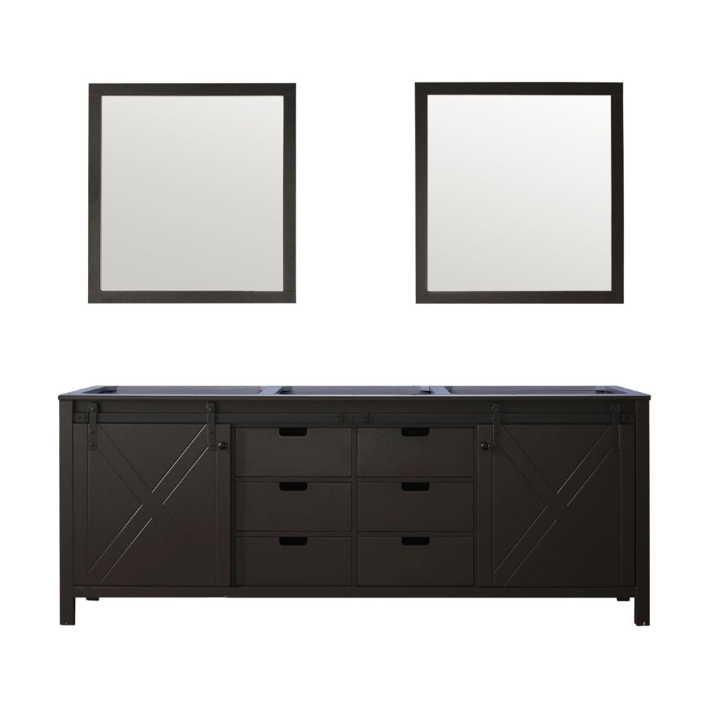 Marsyas 84 in W x 22 in. D Brown Double Bath Vanity and 34 in Mirrors