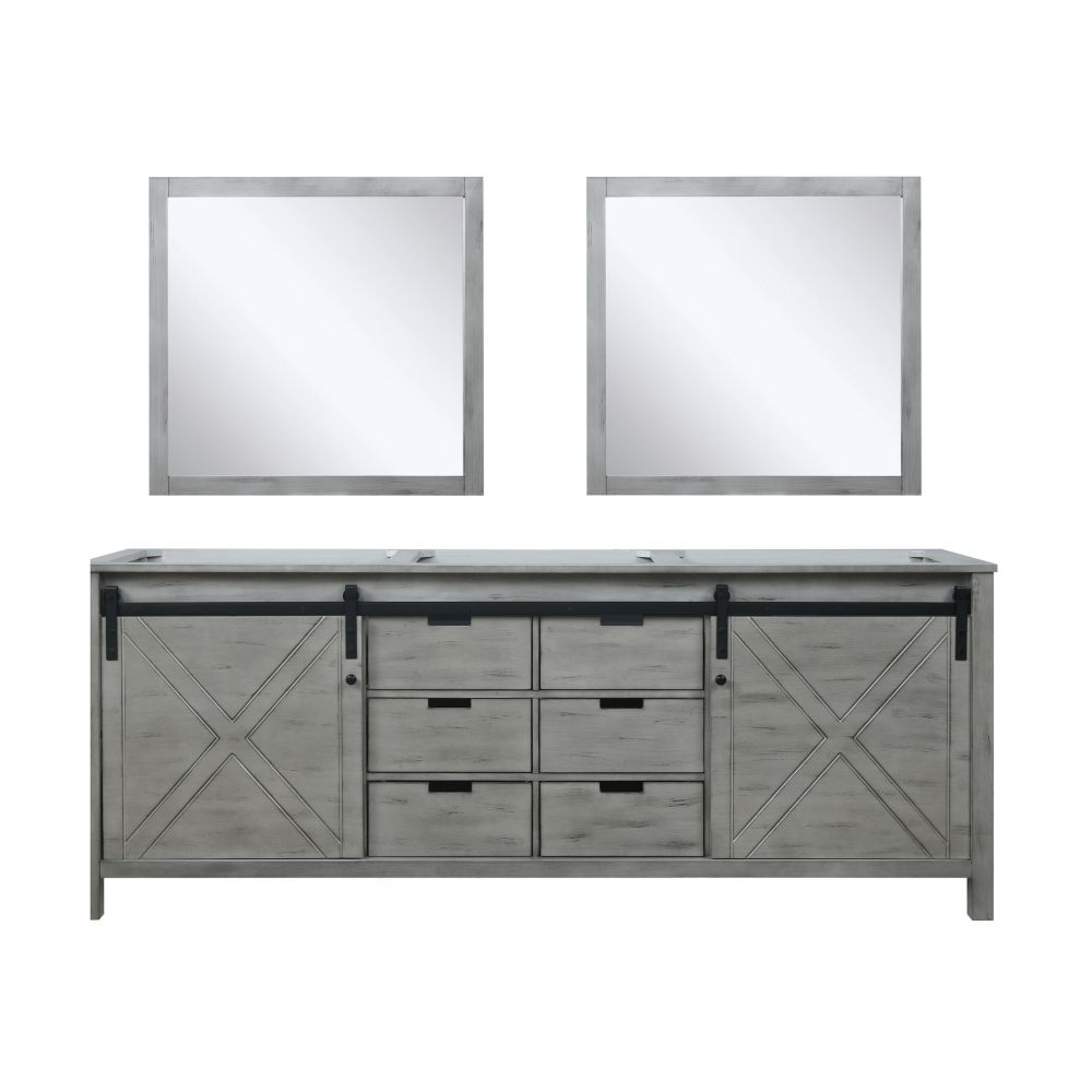 Marsyas 84 in W x 22 in. D Ash Grey Double Bath Vanity and 34 in Mirrors