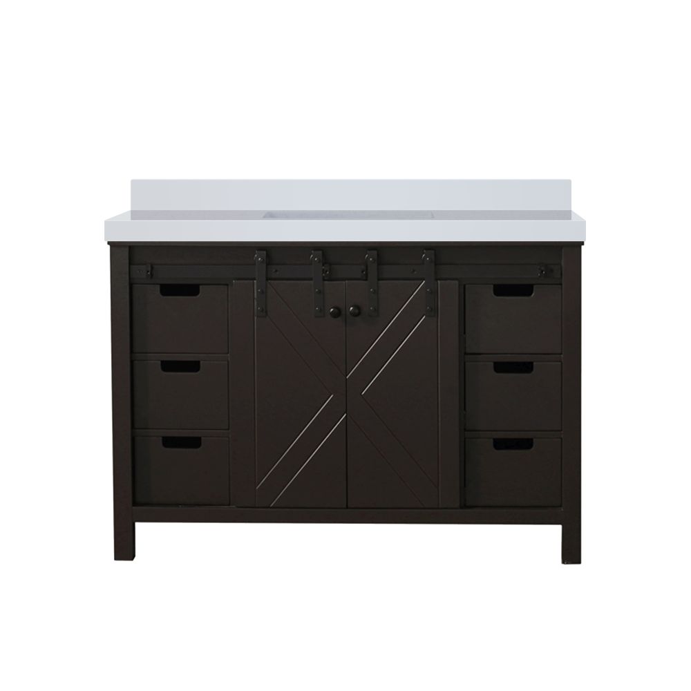 Marsyas 48 in W x 22 in. D Brown Bath Vanity and Cultured Marble Countertop