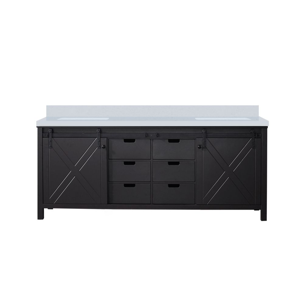 Marsyas 80 in W x 22 in. D Brown Double Bath Vanity and Cultured Marble Countertop