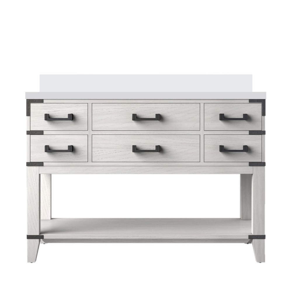 Norwalk 48 in W x 22 in. D White Oak Single Bath Vanity and Cultured Marble Top