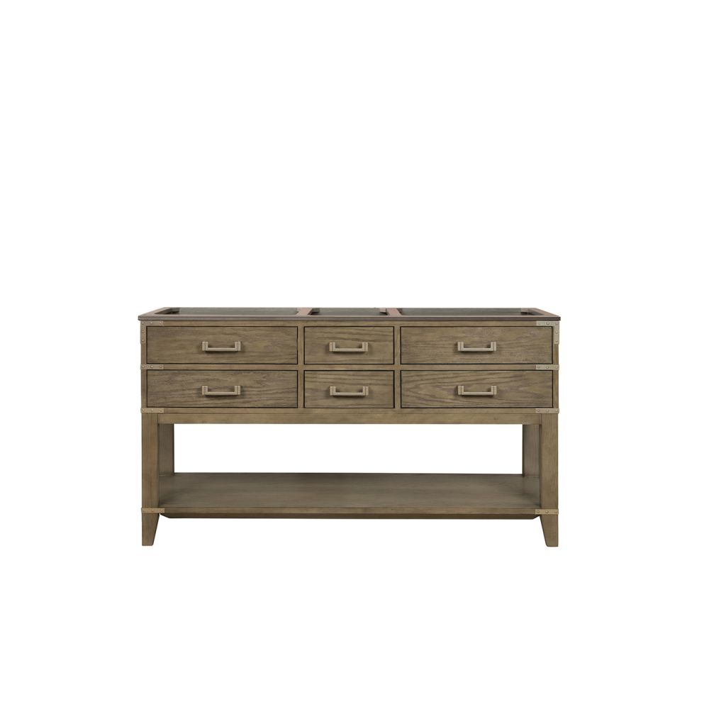 Norwalk 60 in W x 22 in. D Grey Oak Double Bath Vanity