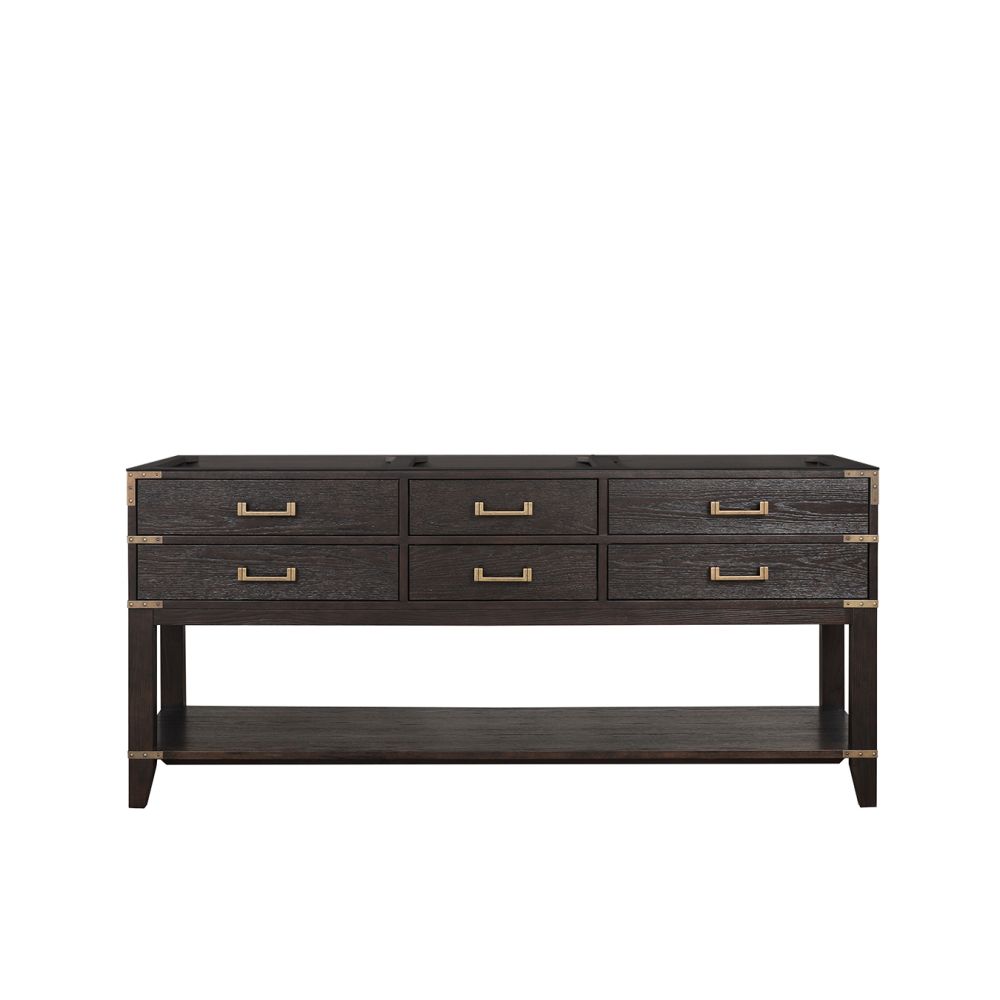 Norwalk 72 in W x 22 in. D Brown Oak Double Bath Vanity