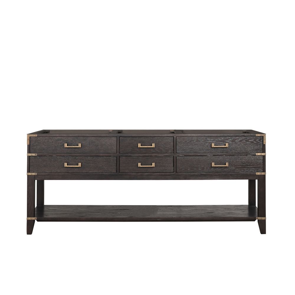 Norwalk 80 in W x 22 in. D Brown Oak Double Bath Vanity
