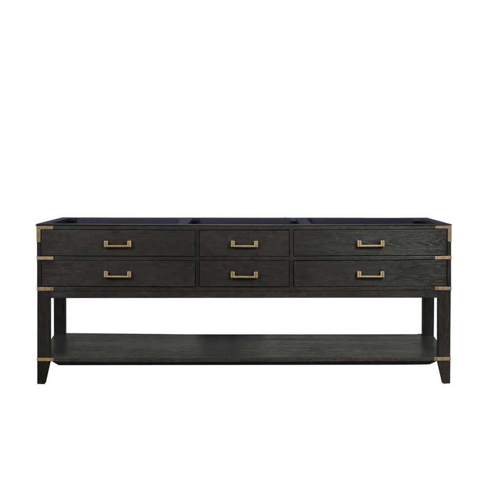 Norwalk 84 in W x 22 in. D Black Oak Double Bath Vanity