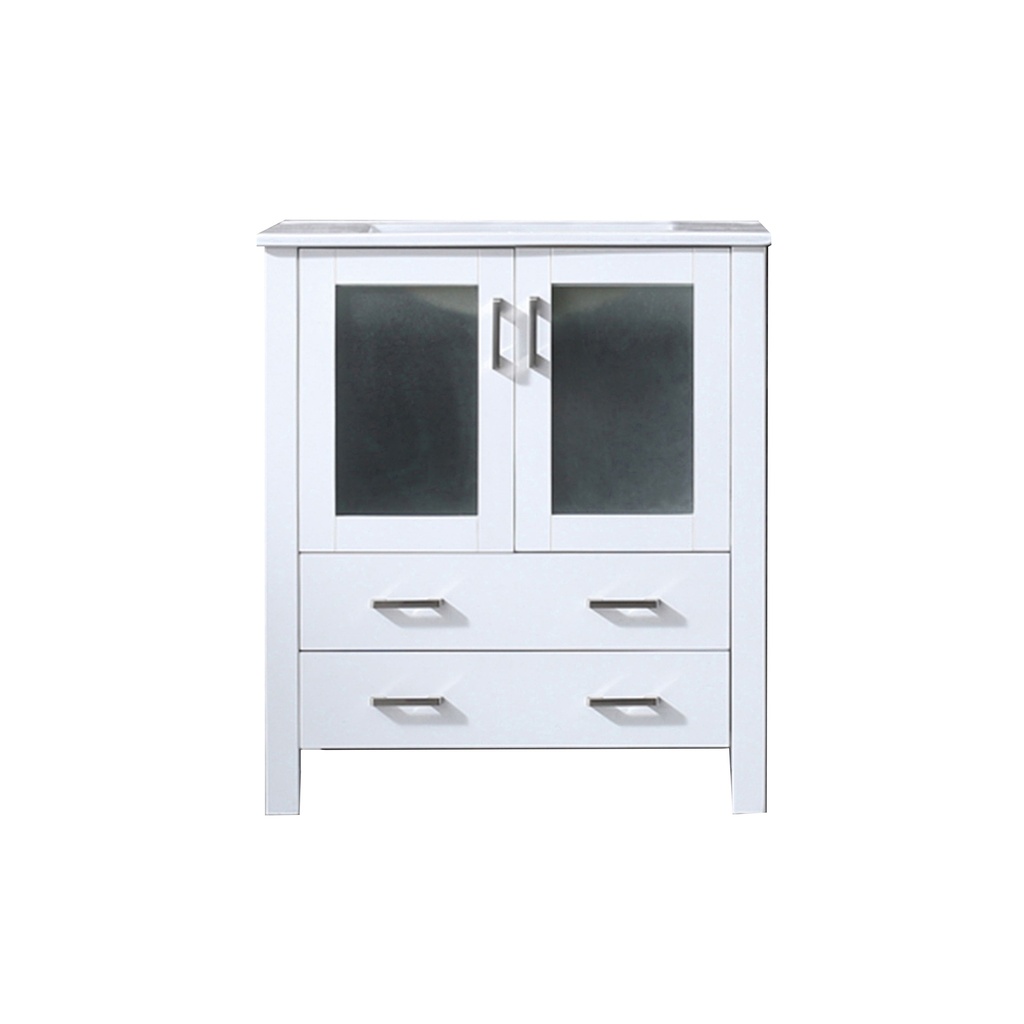Volez 30 in W x 18.25 in. D White Bath Vanity and White Ceramic Top.