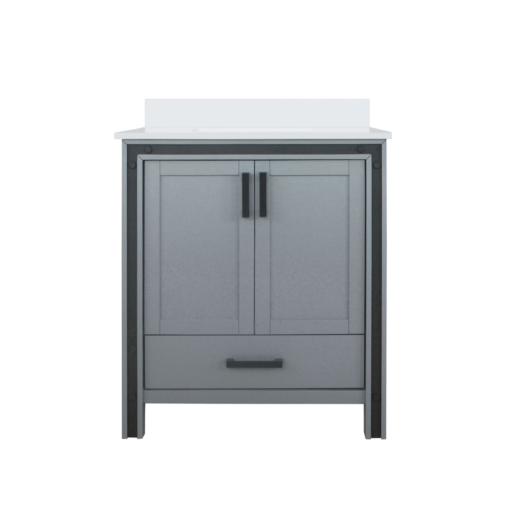 Ziva 30 in W x 22 in. D Dark Grey Bath Vanity and Cultured Marble Top