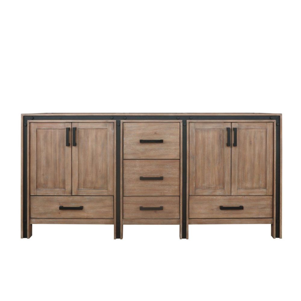 Ziva 72 in W x 22 in. D Rustic Barnwood Double Bath Vanity