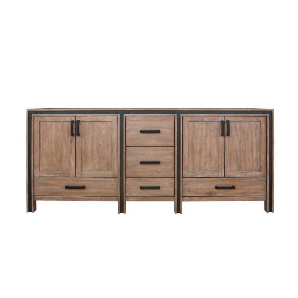 Ziva 80 in W x 22 in. D Rustic Barnwood Double Bath Vanity
