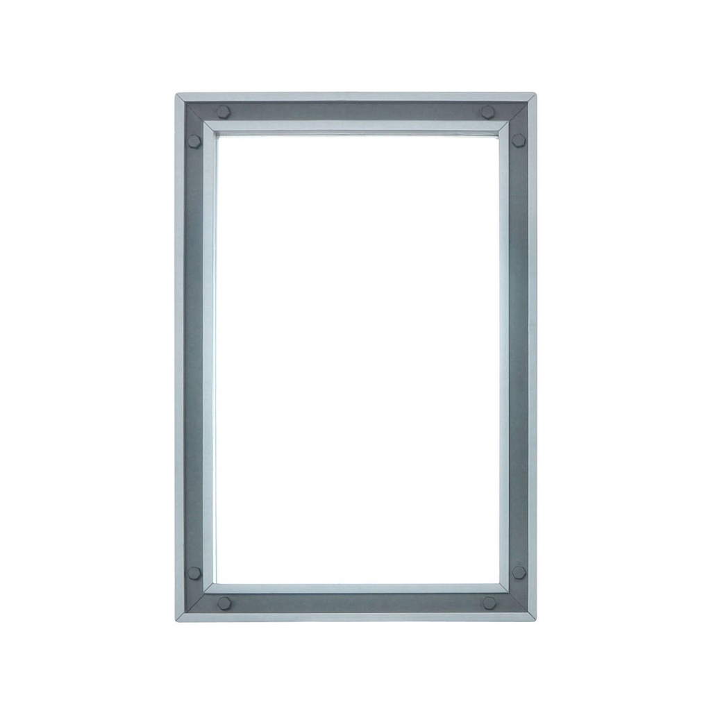 Ziva 22 in W x 32 in H Dark Grey Mirror with Black Metal Inlay
