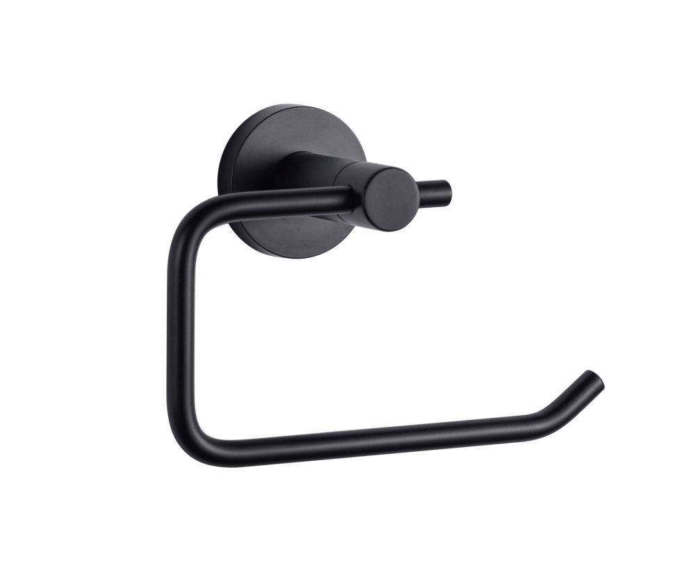 Bagno Nera Stainless Steel Toilet Paper Holder in Matte Black