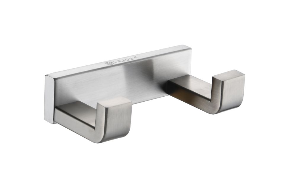Bagno Bianca Stainless Steel Double Robe Hook in Brushed Nickel