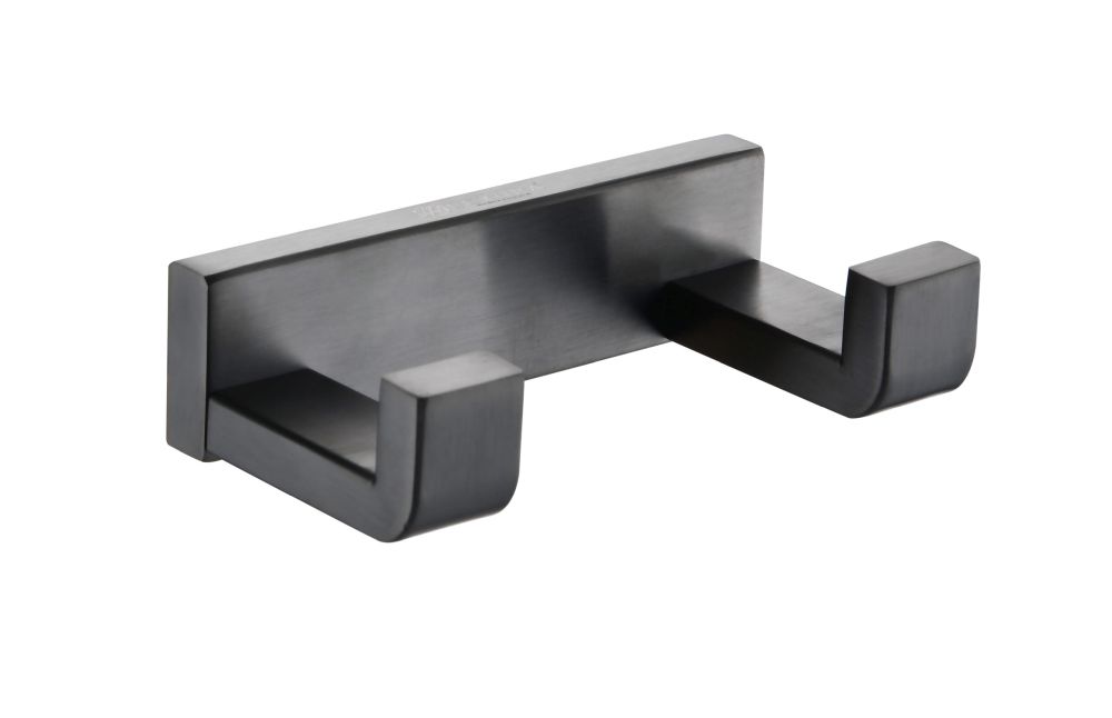 Bagno Bianca Stainless Steel Double Robe Hook in Gun Metal