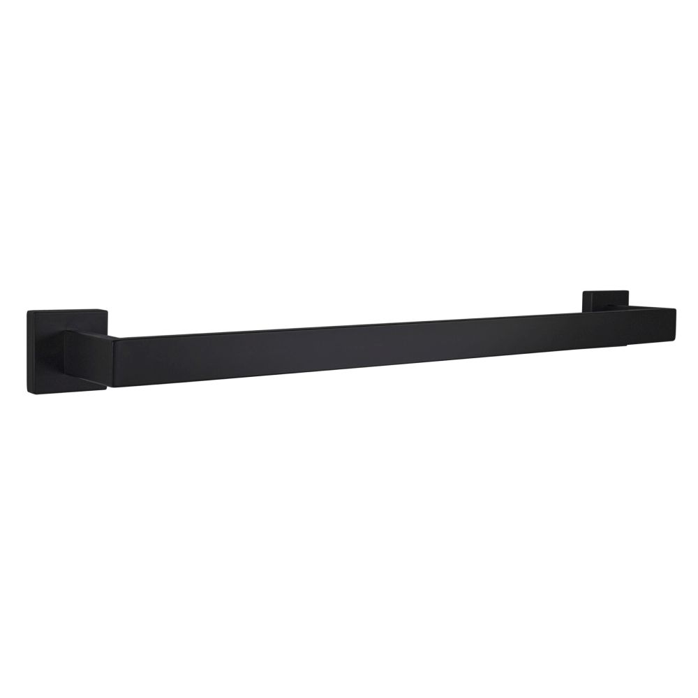 Bagno Lucido Stainless Steel 24 in. Towel Bar in Matte Black