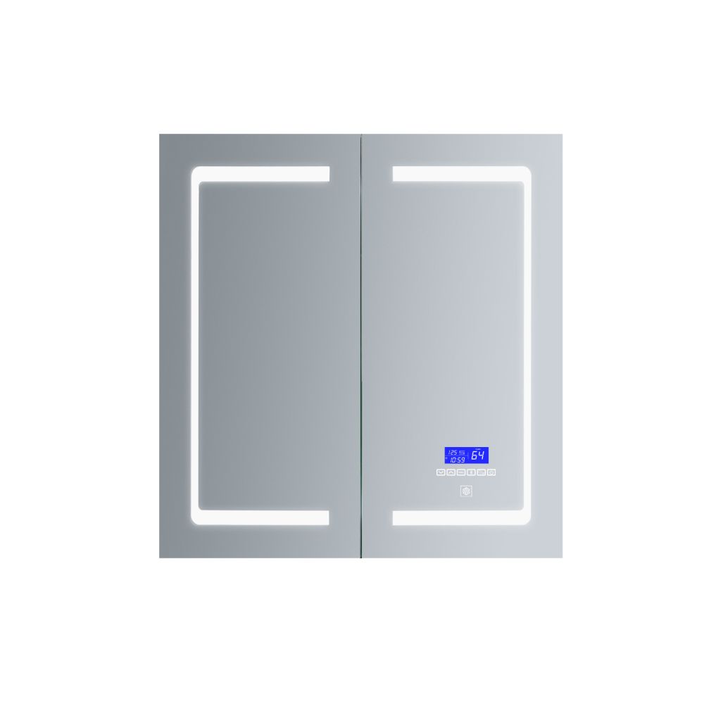 Bracciano 24 in. W x 28 in. H Surface-Mount LED Mirror Medicine Cabinet with Defogger