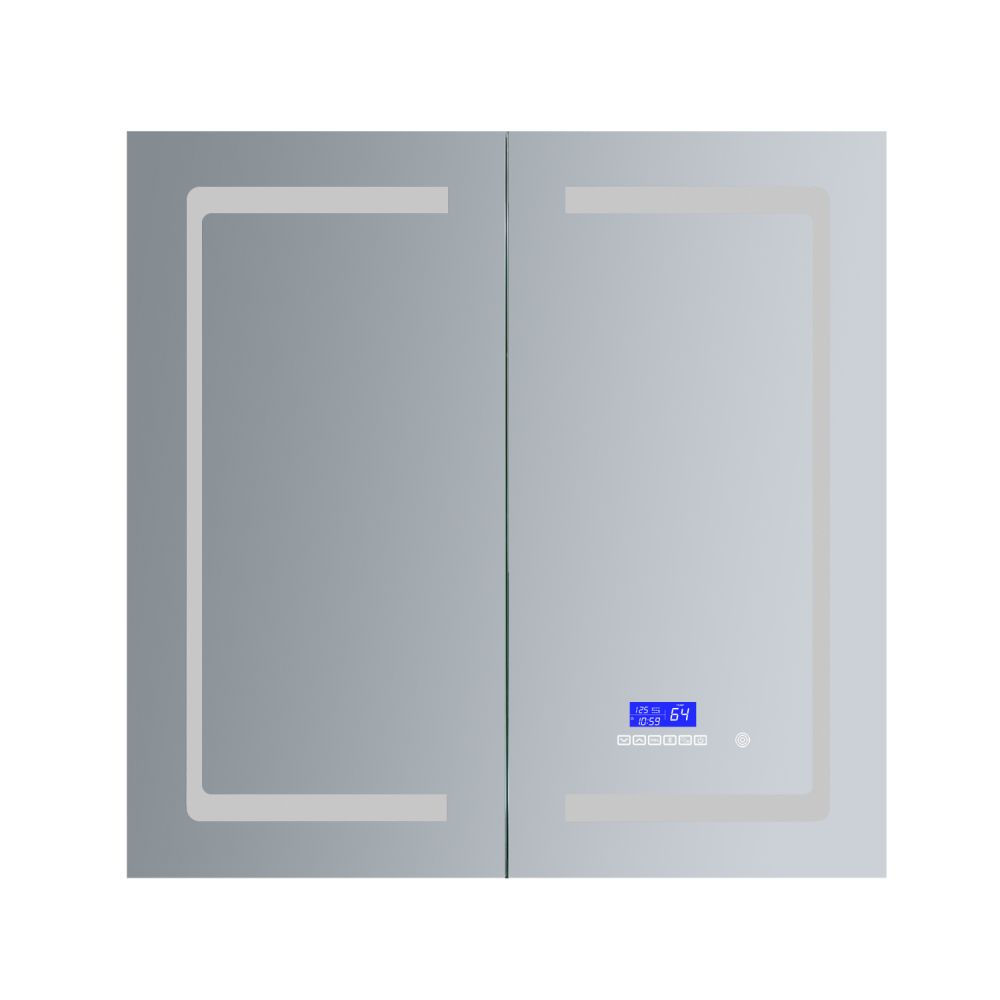 Bracciano 36 in. W x 36 in. H Surface-Mount LED Mirror Medicine Cabinet with Defogger