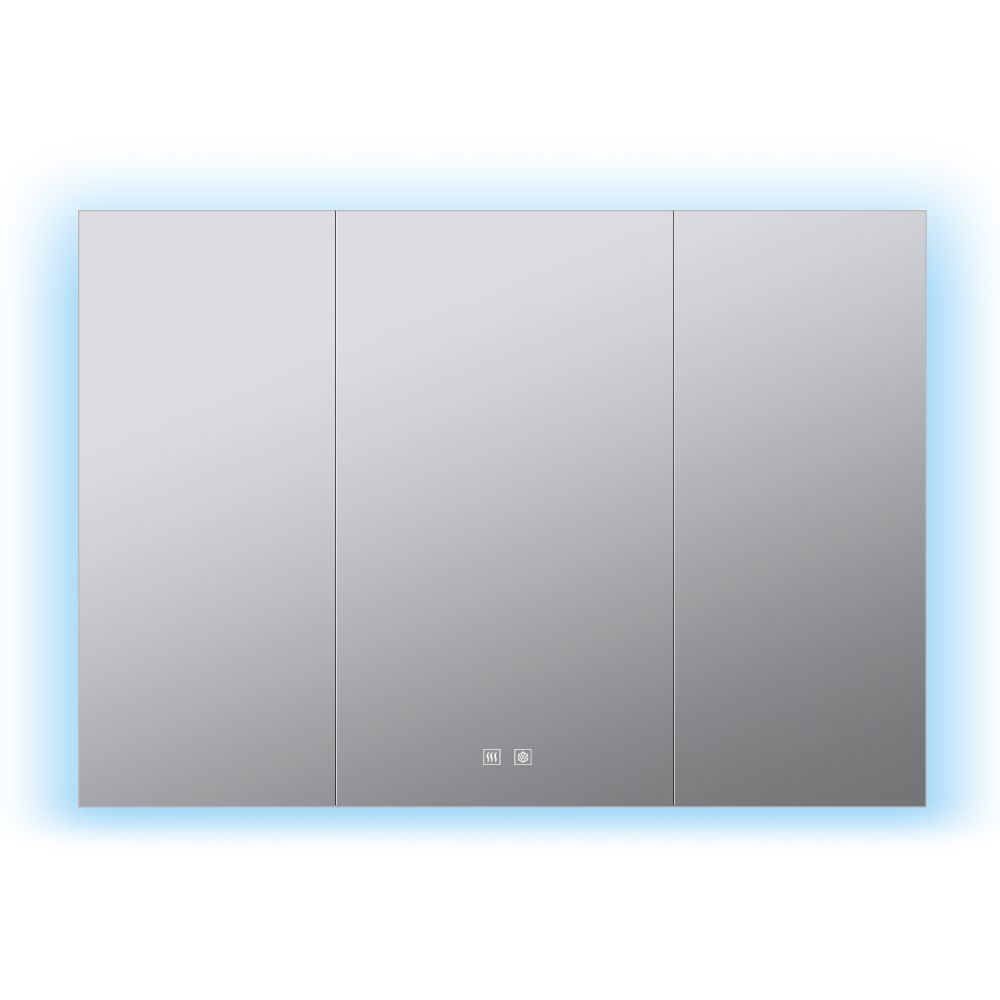 Corsica 48 in W x 32 in H Surface-Mount LED Mirror Medicine Cabinet with Defogger