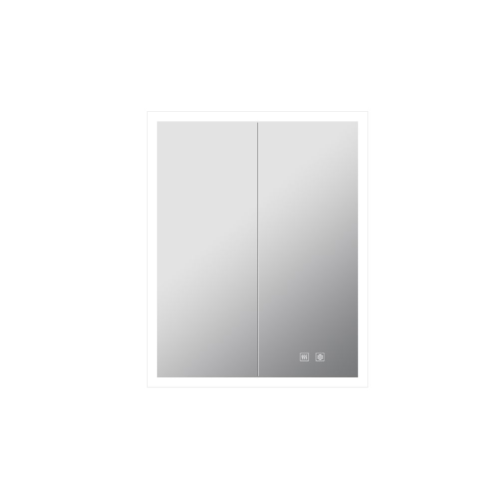 Mesa 24 in W x 30 in H Surface-Mount LED Mirror Medicine Cabinet with Defogger
