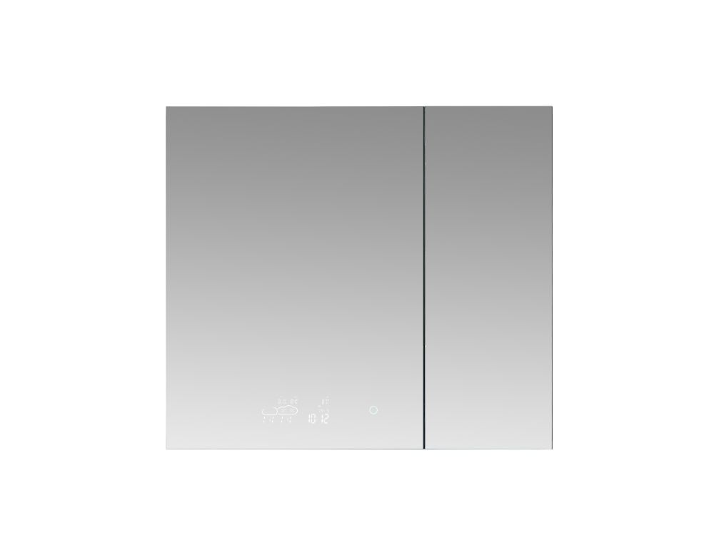 Savera 36 in. W x 36 in. H Recessed or Surface-Mount LED Mirror Medicine Cabinet with Defogger