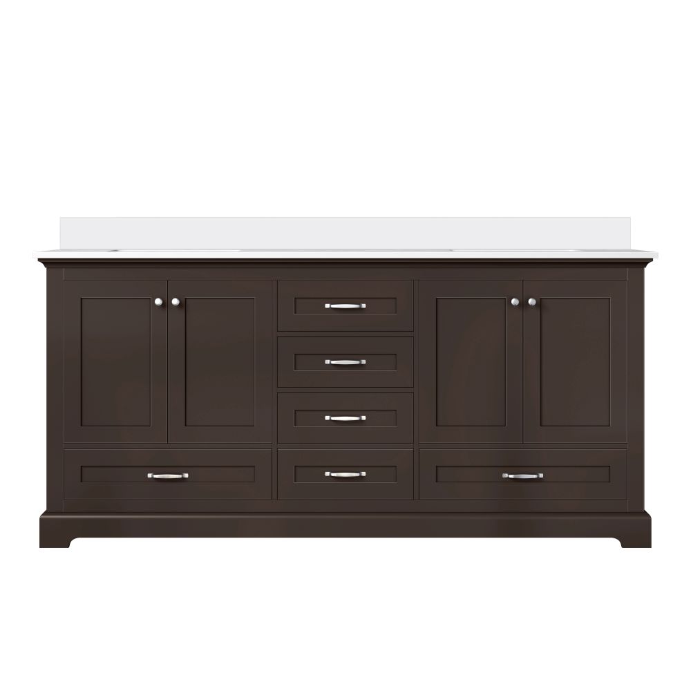 Dukes 72 in. W x 22 in. D Espresso Double Bath Vanity and Cultured Marble Top