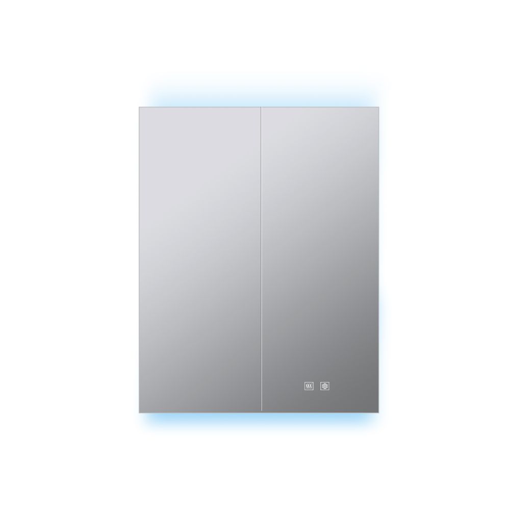Corsica 24 in W x 28 in H Surface-Mount LED Mirror Medicine Cabinet with Defogger