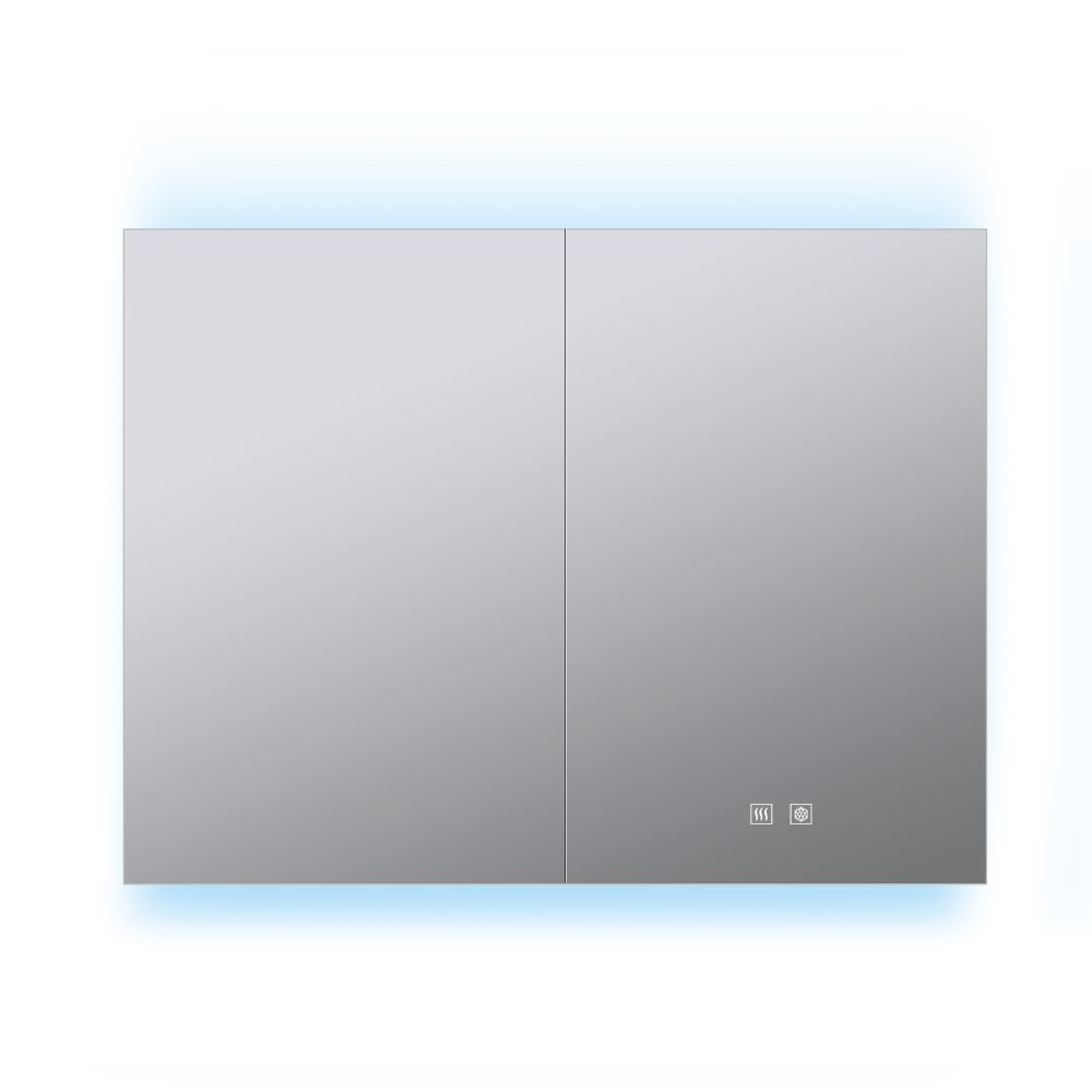 Corsica 36 in W x 28 in H Surface-Mount LED Mirror Medicine Cabinet with Defogger