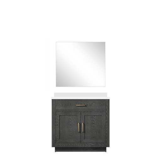 [LVA36SJ310] Abbey 36 in W x 22 in. D Black Oak Single Bath Vanity Cultured Marble Countertop and 34 in Mirror