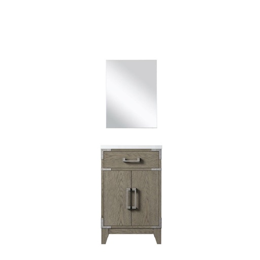 [LVL20SR510] Laurel 20 in W x 18 in. D Grey Oak Single Bath Vanity Acrylic Countertop and 18 in Mirror
