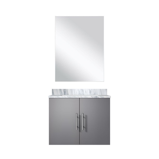 [LVG24SB110] Geneva 24 in W x in. D Dark Grey Single Bath Vanity Carrara Marble Countertop and 18 in Mirror