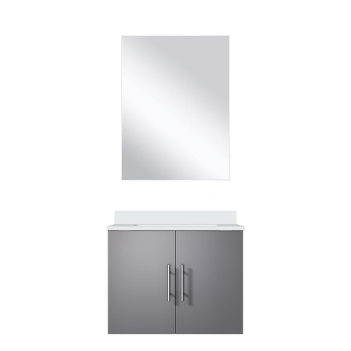 [LVG24SB310] Geneva 24 in W x in. D Dark Grey Single Bath Vanity Cultured Marble Countertop and 18 in Mirror