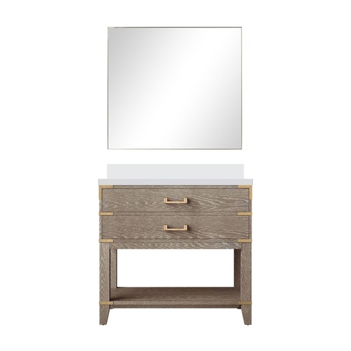 [LVN36SR310] Norwalk 36 in W x 22 in. D Grey Oak Single Bath Vanity Cultured Marble Countertop and 34 in Mirror