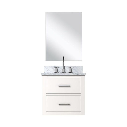 [LVC20SA511] Castor 20 in W x 18 in. D White Single Bath Vanity Acrylic Countertop, 18 in Mirror and Faucet Set