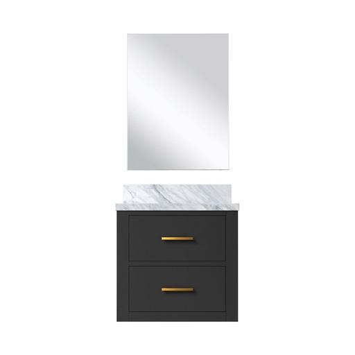 [LVC20SL510] Castor 20 in W x 18 in. D Black Single Bath Vanity Acrylic Countertop and 18 in Mirror