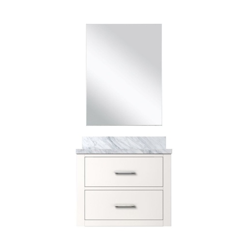 [LVC24SA510] Castor 24 in W x 18 in. D White Single Bath Vanity Acrylic Countertop and 18 in Mirror