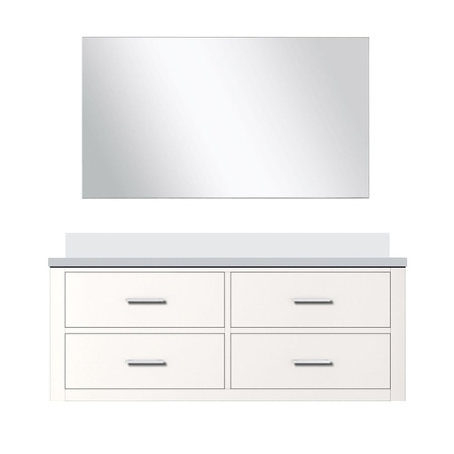[LVC48SA310] Castor 48 in W x 22 in. D White Single Bath Vanity Cultured Marble Countertop and 43 in Mirror