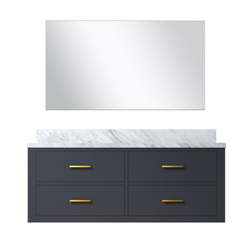 [LVC48SE110] Castor 48 in W x 22 in. D Blue Single Bath Vanity Carrara Marble Countertop and 43 in Mirror