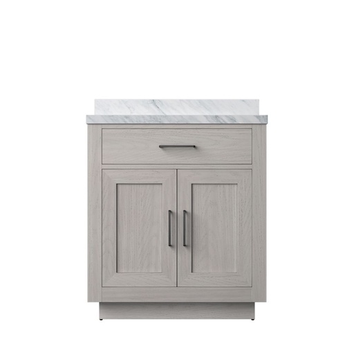 [LVA30SM100] Abbey 30 in W x 22 in. D White Oak Single Bath Vanity and Carrara Marble Top