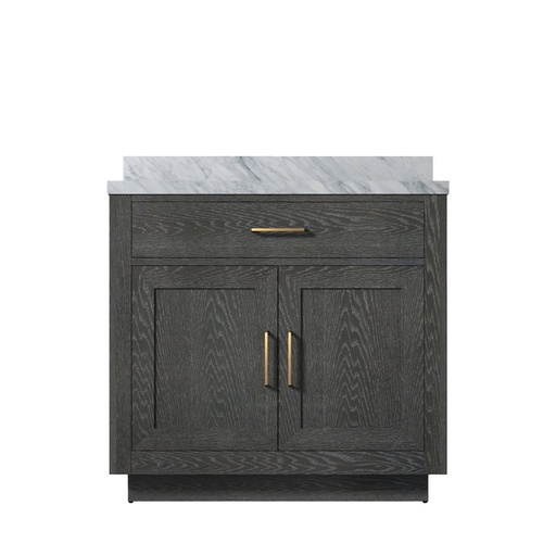 [LVA36SJ100] Abbey 36 in W x 22 in. D Black Oak Single Bath Vanity and Carrara Marble Top