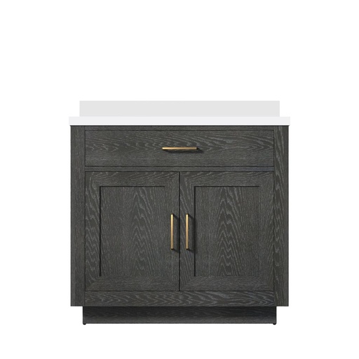 [LVA36SJ300] Abbey 36 in W x 22 in. D Black Oak Single Bath Vanity and Cultured Marble Top