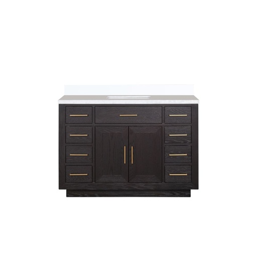 [LVA48SJ300] Abbey 48 in W x 22 in. D Black Oak Single Bath Vanity and Cultured Marble Top