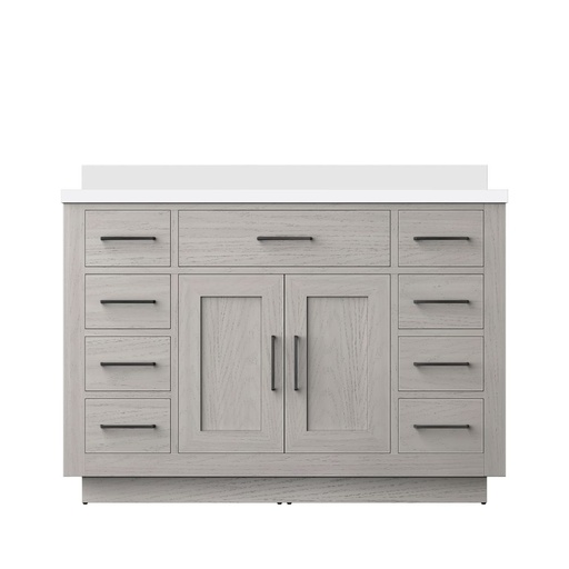 [LVA48SM200] Abbey 48 in W x 22 in. D White Oak Single Bath Vanity and White Quartz Top