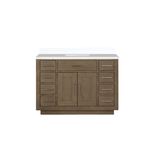 [LVA48SR200] Abbey 48 in W x 22 in. D Grey Oak Single Bath Vanity and White Quartz Top