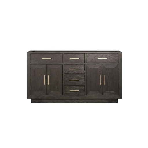 [LVA60DK000] Abbey 60 in W x 22 in. D Brown Oak Double Bath Vanity