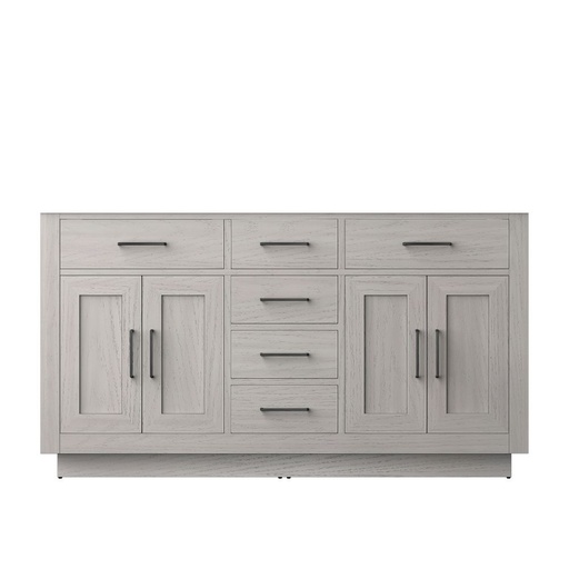 [LVA60DM000] Abbey 60 in W x 22 in. D White Oak Double Bath Vanity