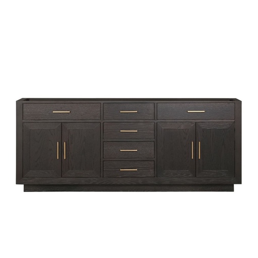 [LVA80DK000] Abbey 80 in W x 22 in. D Brown Oak Double Bath Vanity