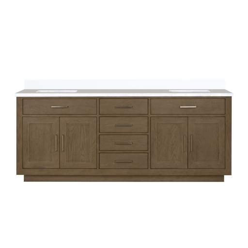 [LVA80DR300] Abbey 80 in W x 22 in. D Grey Oak Double Bath Vanity and Cultured Marble Top