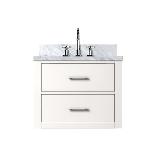 [LVC24SA501] Castor 24 in W x 18 in. D White Single Bath Vanity, Acrylic Top, and Faucet Set