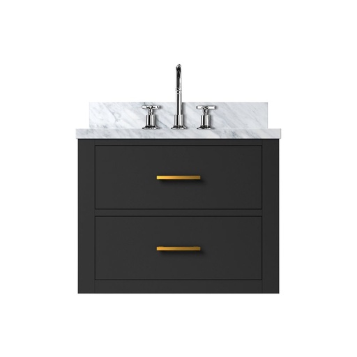 [LVC24SL501] Castor 24 in W x 18 in. D Black Single Bath Vanity, Acrylic Top, and Faucet Set